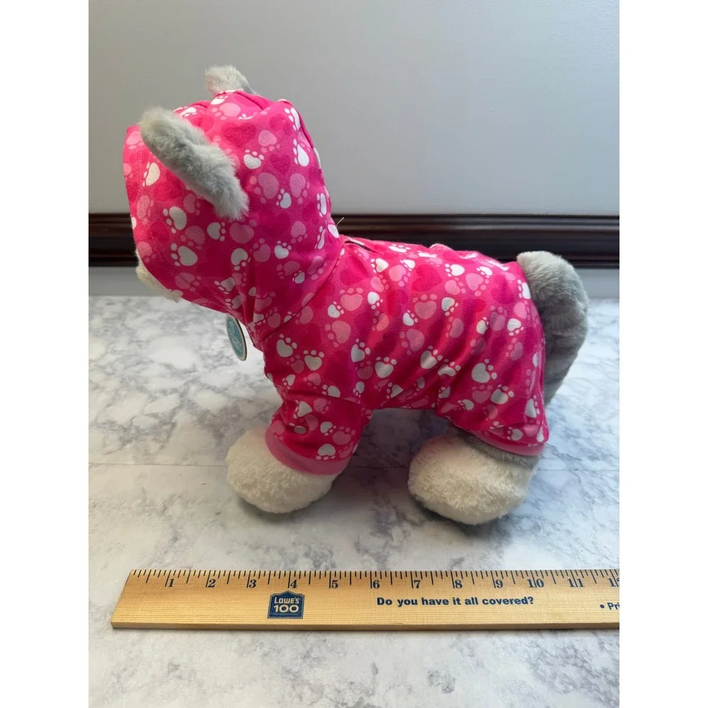 Build A Bear Promise Pets Grey White Cat Heterochromia Blue Yellow Eyes Pink PJs